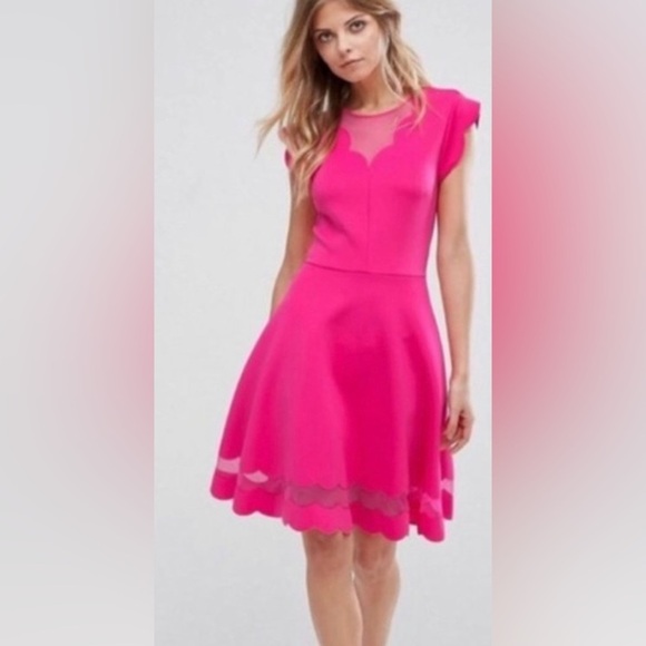 Ted Baker London Dresses & Skirts - Ted Baker Scarlot scallop mesh skater dress
